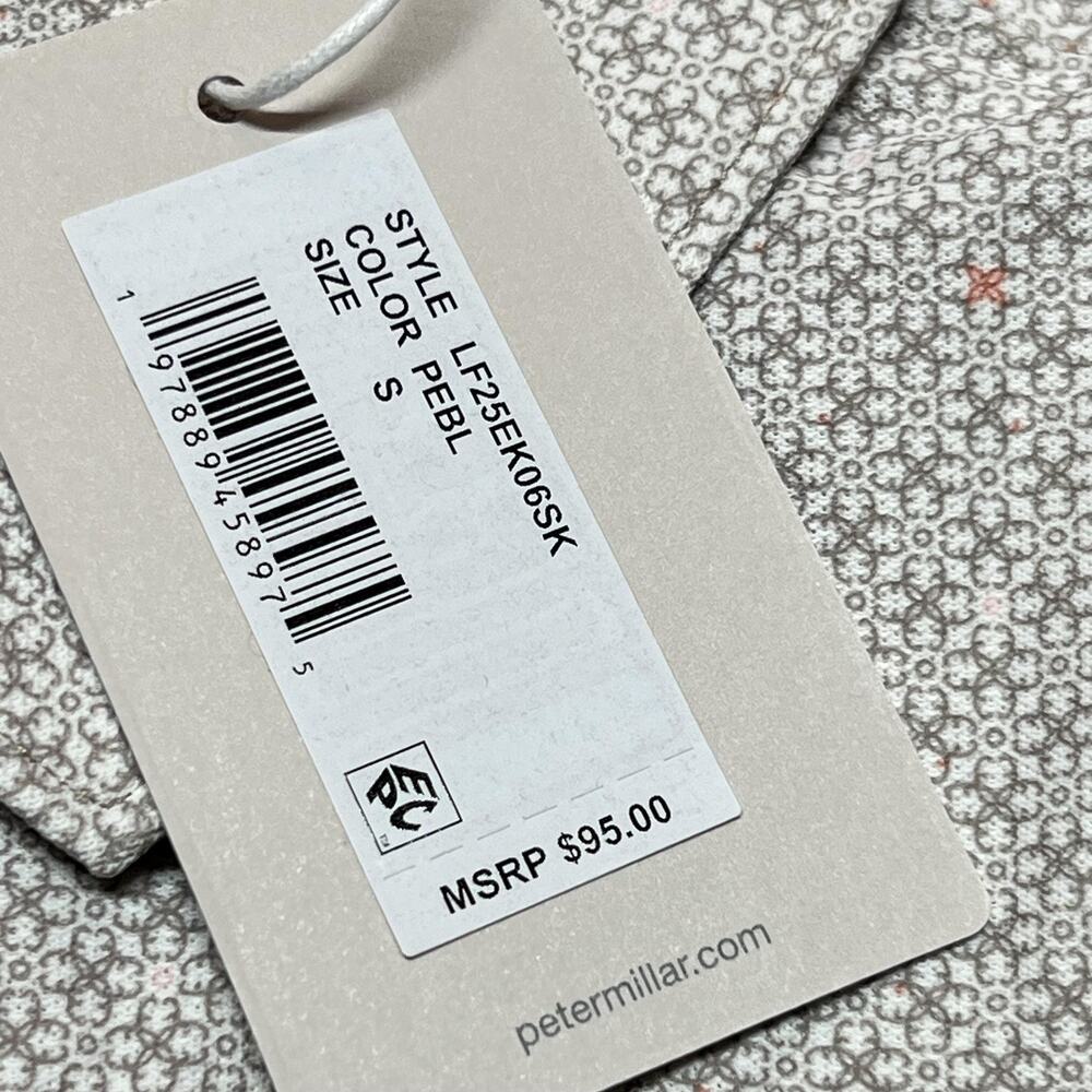 Peter Millar Polo Shirt Womens Small Beige Sleeveless Geometric Golf ExxonMobil - Picture 3 of 9